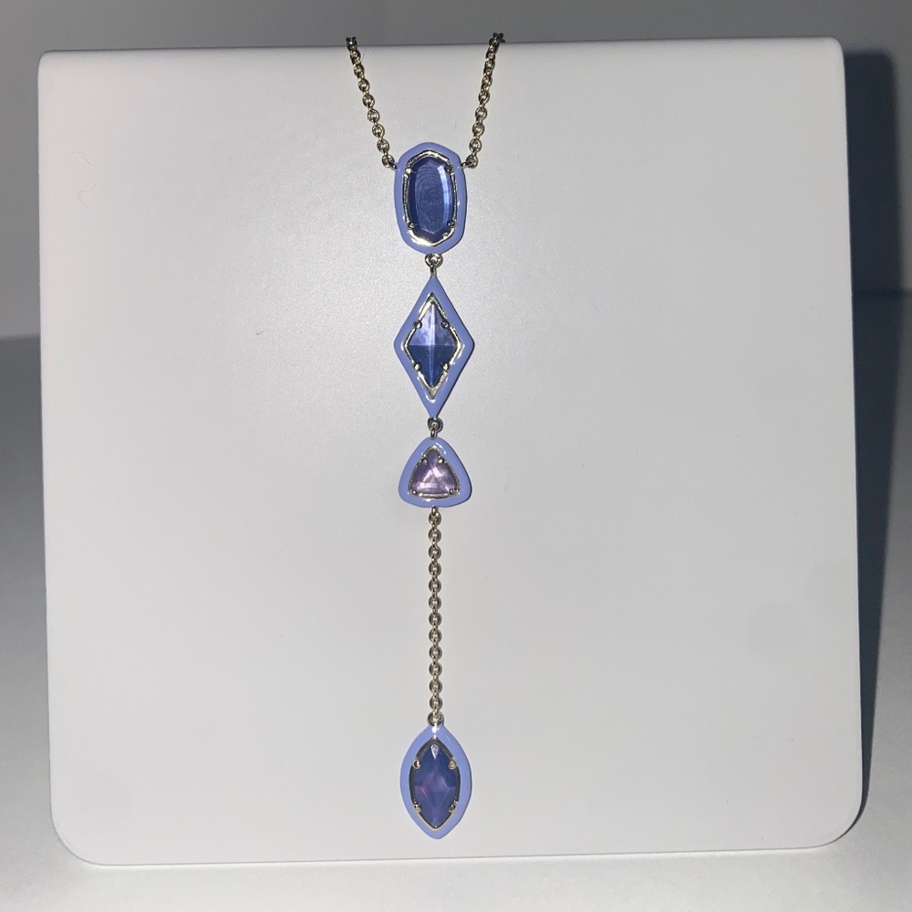 Kendra Scott Greta Y Necklace in Gold and Purple Mix